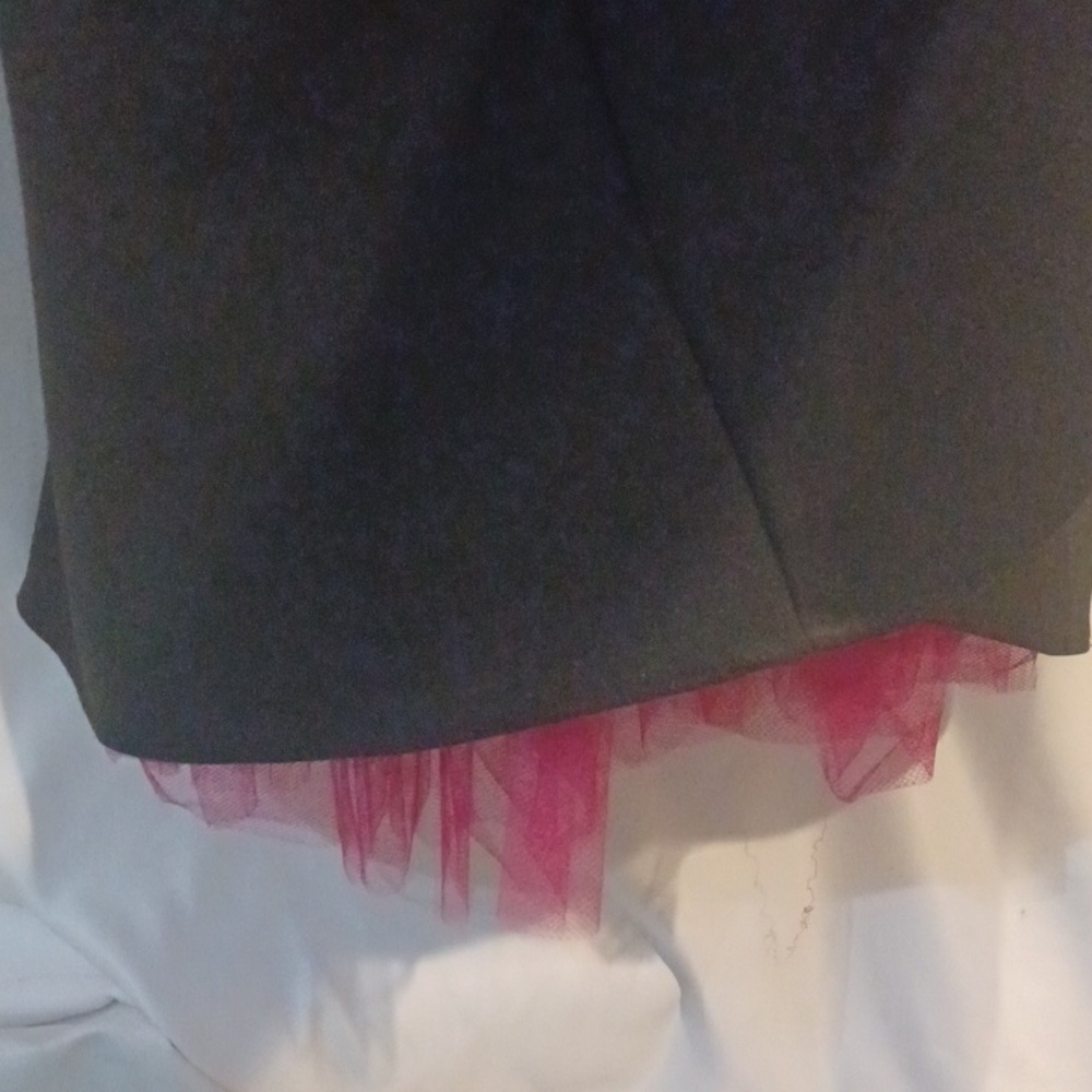 Ruby Rox Vintage y2K Black Fit & Flare Dress Hot Pink Crinoline Size 9 - Picture 3 of 9